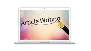 A Laptop Featuring An Article Writing Label On It. Article Content Writing Services Hyderabad